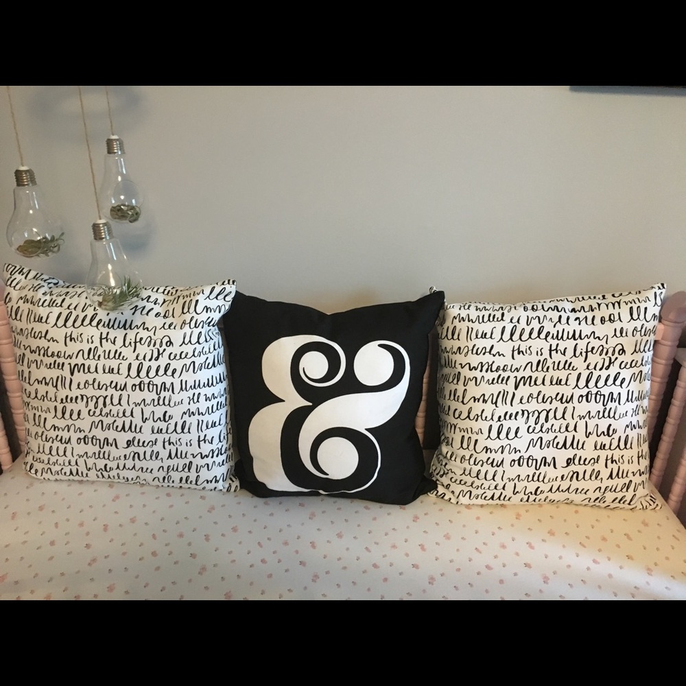 Kate Spade this is life and ampersand pillows